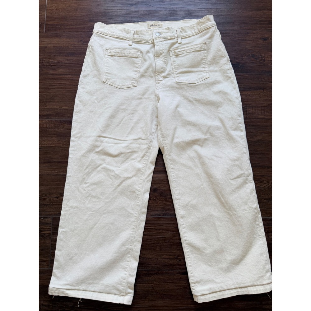 Madwell The Perfect Vintage Wide-Leg Jean Cream Off-White Size 33 CKP461199783